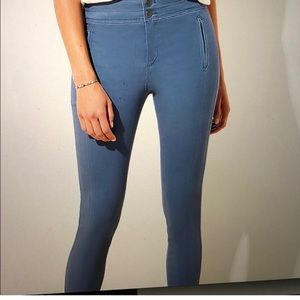 LOFT blue high waiters sateen skinny pants